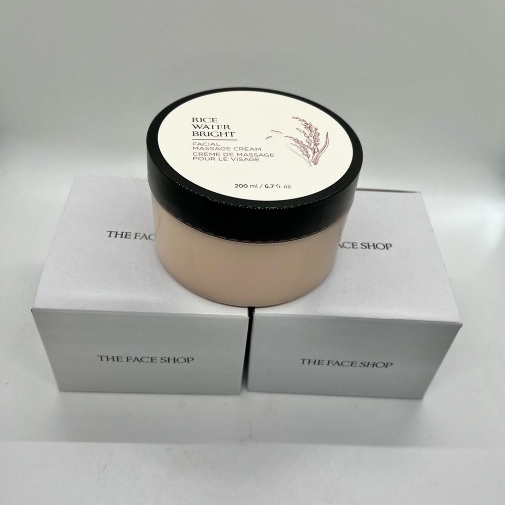 The Face Shop Rice Water bright facial massage cream two 6.7 FL oz jars